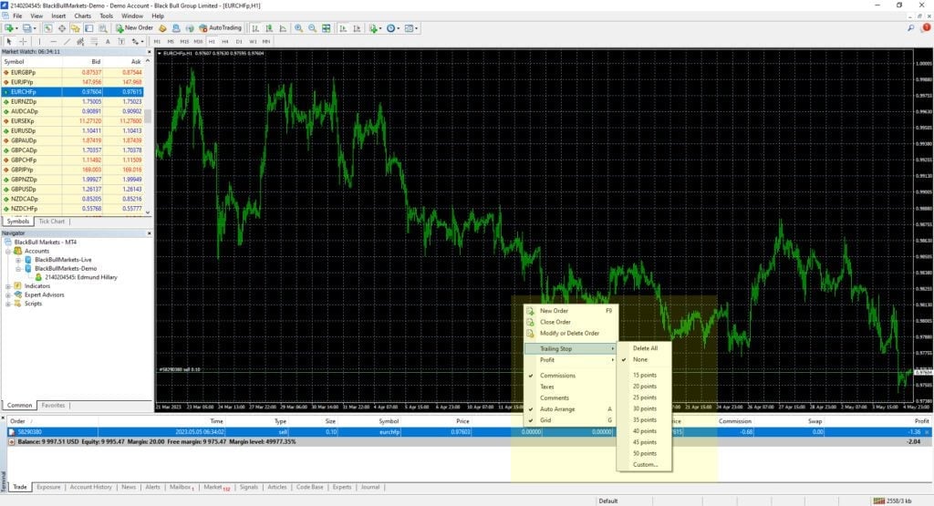 Comment placer un Trailing Stop sur MT4 ?  